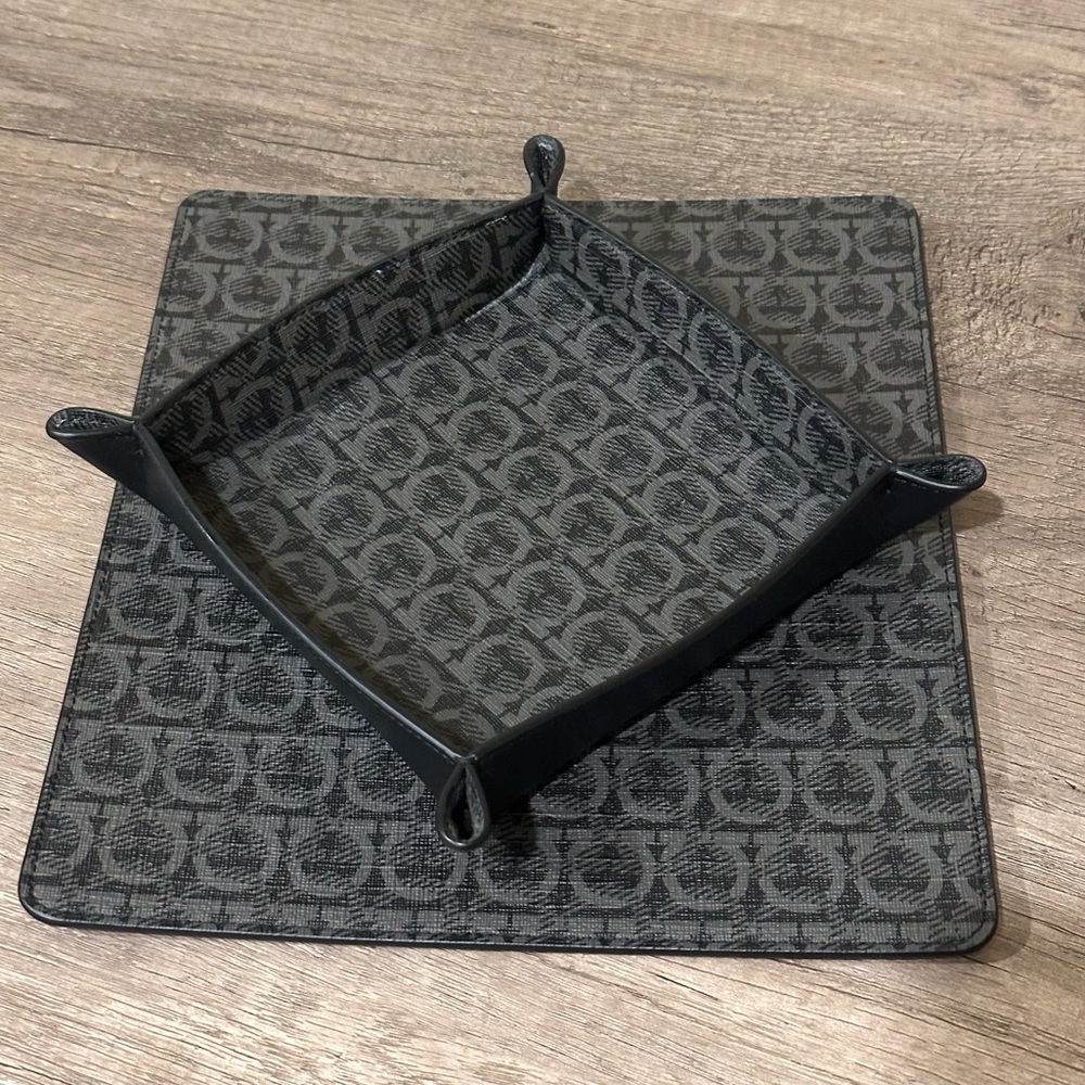 Salvatore Ferragamo Gancini catch-All Black and Grey gift set.